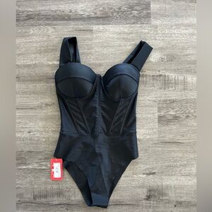 NWT Black Corset Body Suit 36C